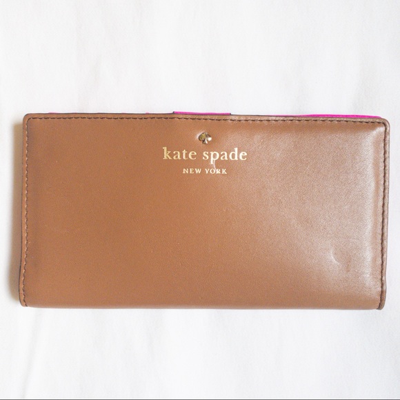 kate spade Handbags - Kate Spade Brown Tan Pink Stacy Wallet